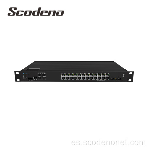 Conmutadores industriales de puerto SFP de 10G DC48V / AC 220V L3 Conmutadores industriales gestionados 4 * 10G + 24 * 1000Mbps Puerto óptico 1U Montaje en rack